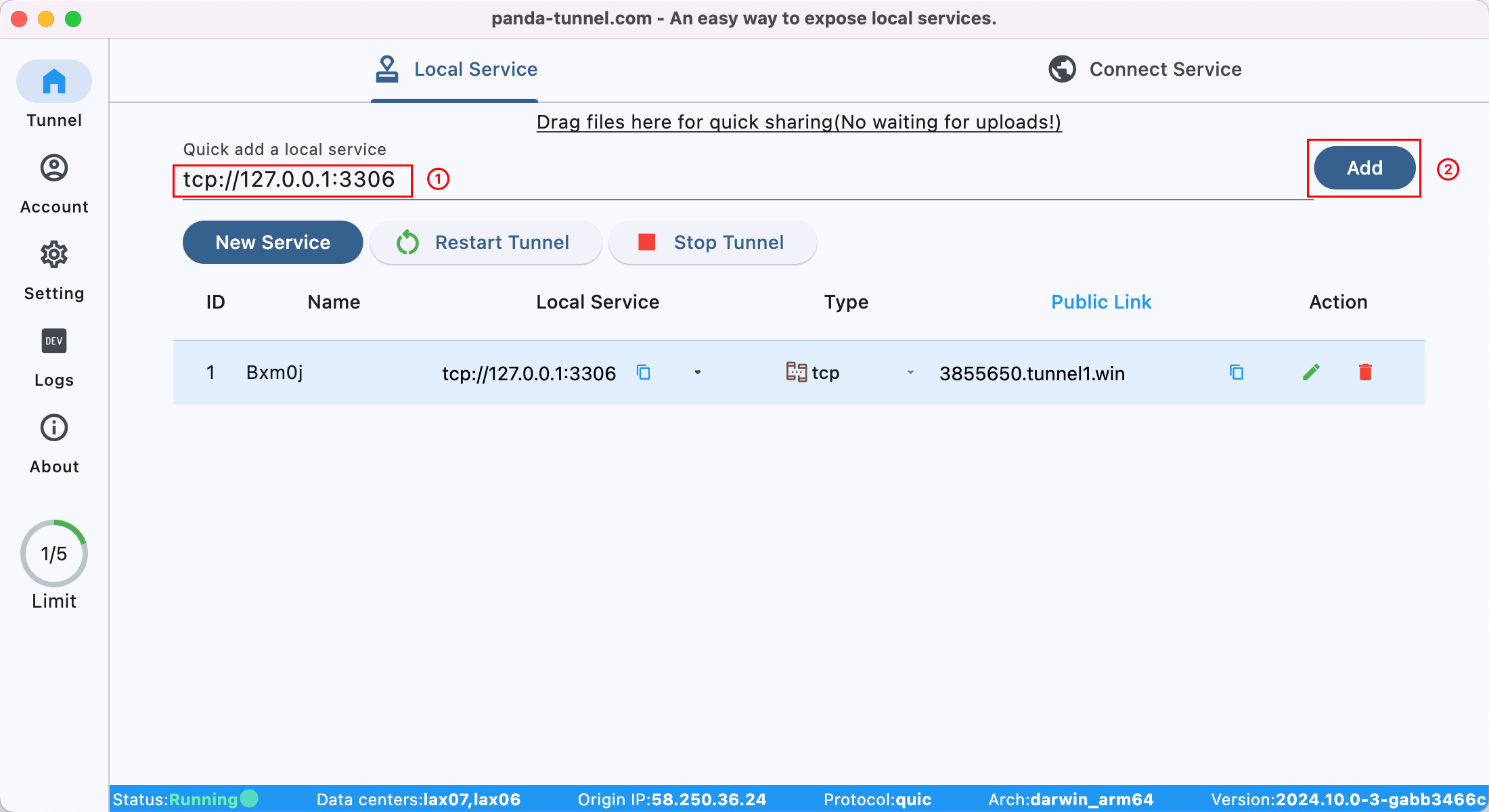 Expose Local TCP、UDP service